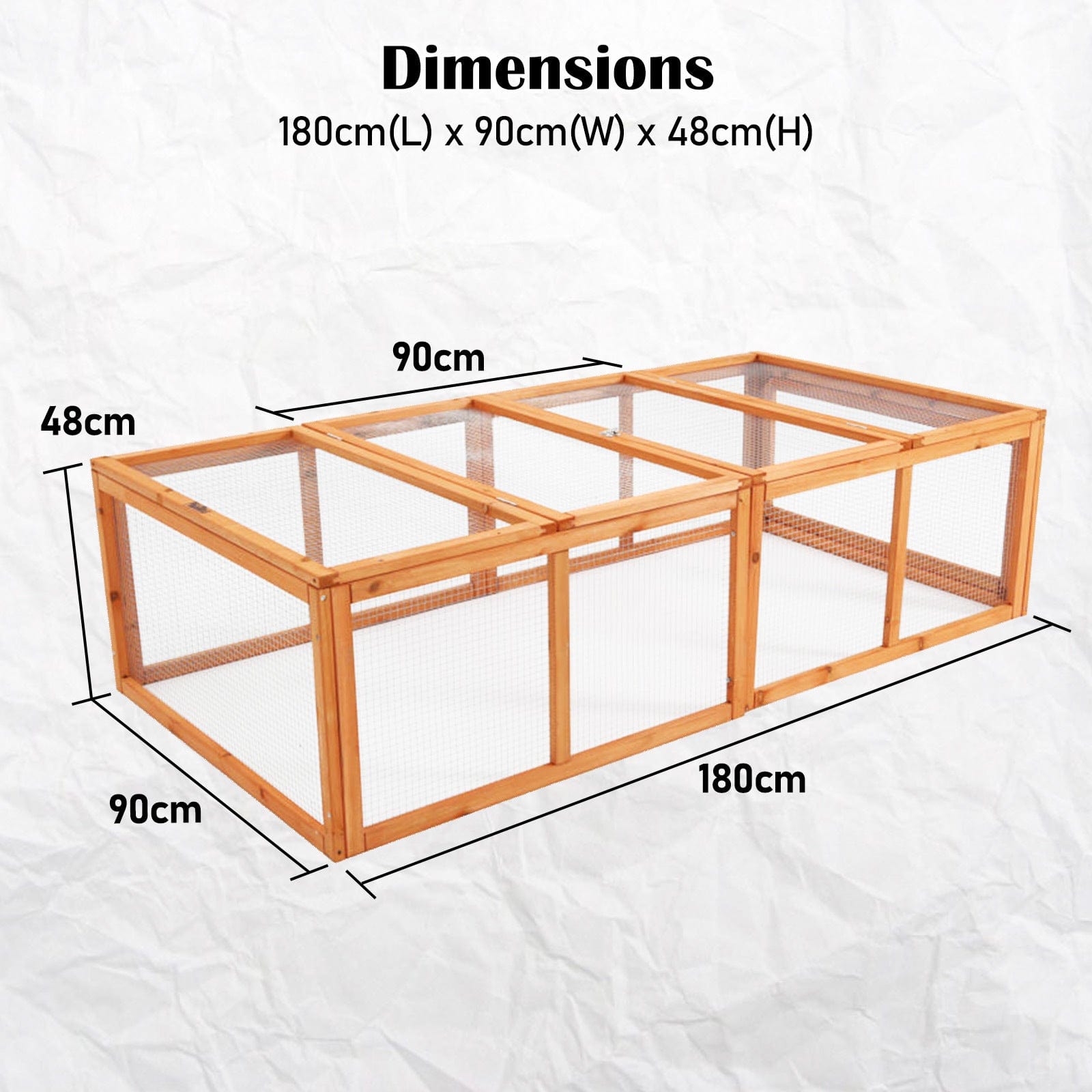 Spud Jax Petshop Paw Mate Chicken Coop Rabbit Hutch Extension Run 180 x 90 x 48cm Runey Pet Care