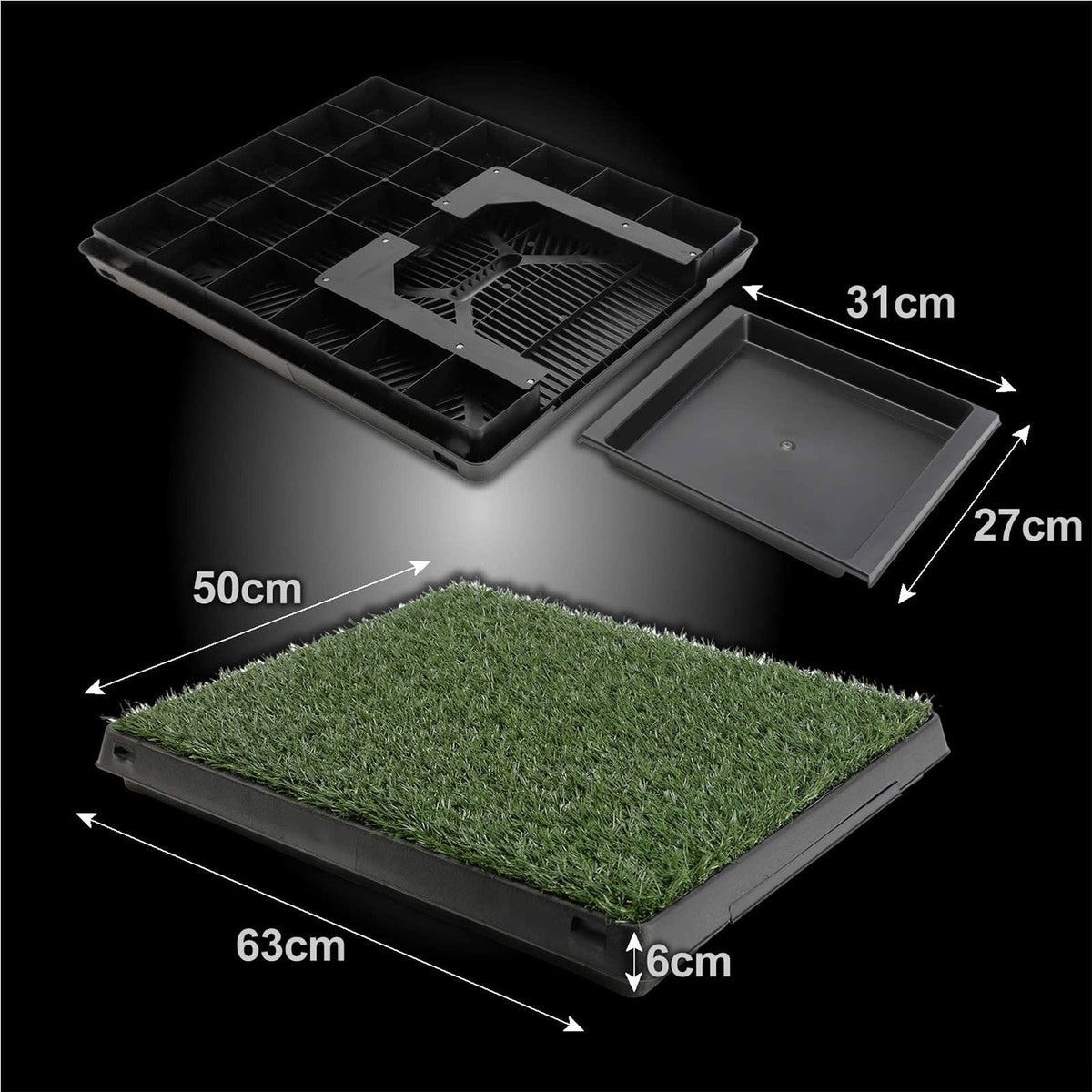 Spud Jax Petshop Pet Dog Potty Tray Training Toilet + 1 Grass Mat 63cm x 50cm Pet Care