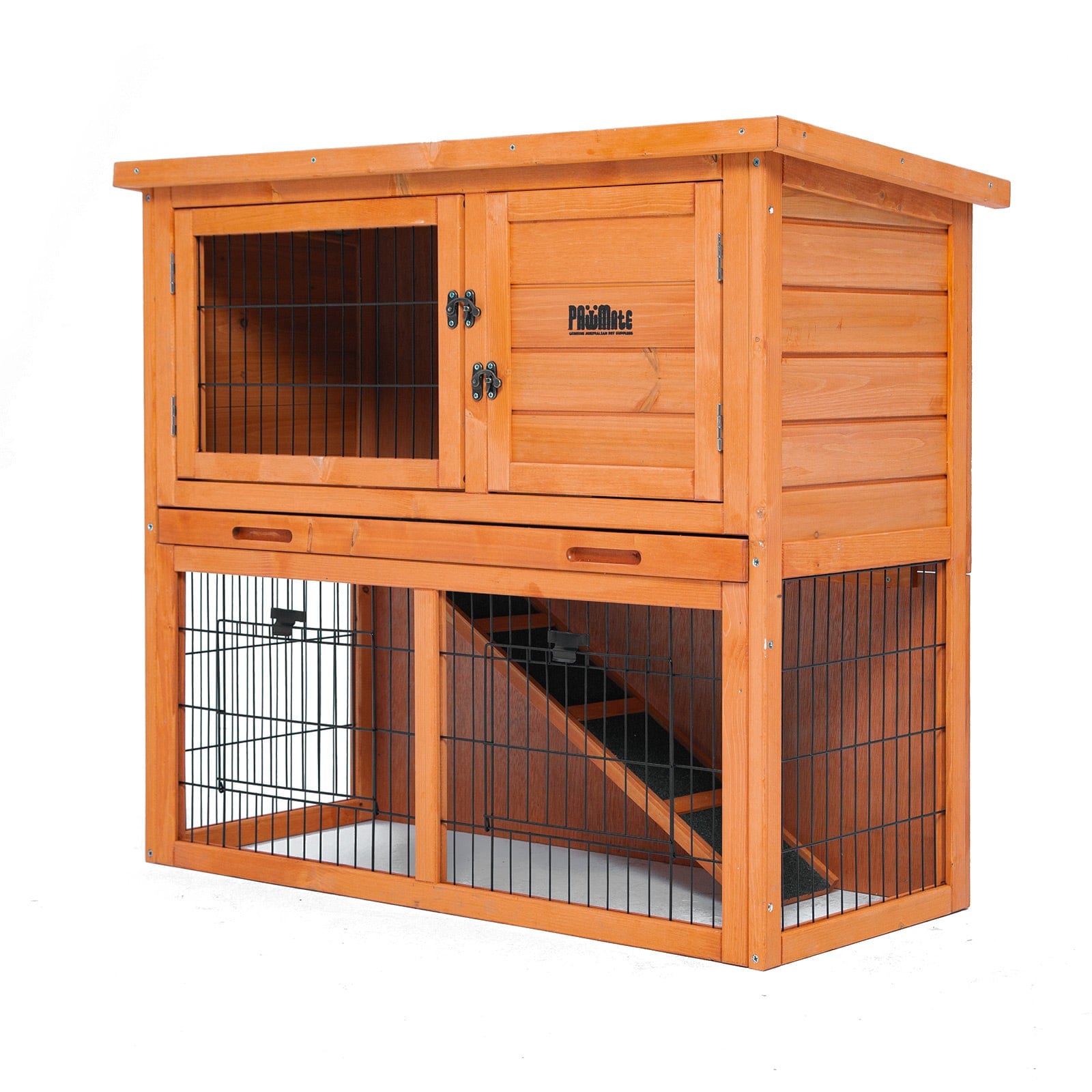Spud Jax Petshop Rabbit Hutch Chicken Coop 92 x 45 x 82cm 2 Storey Cage Run Aria Pet Care