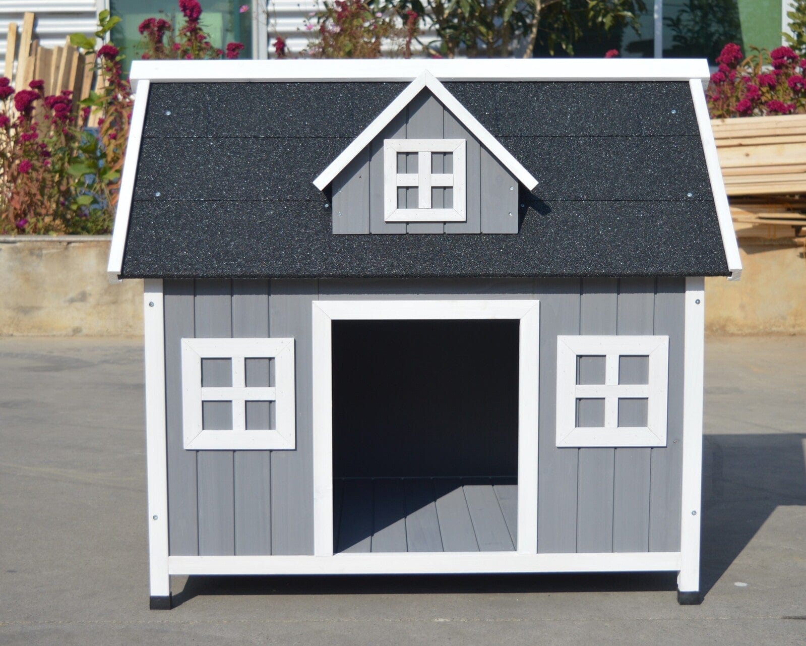 Spud Jax Petshop YES4PETS Grey Large Timber Pet Dog Puppy Wooden Cabin  Kennel Timber House Pet Care