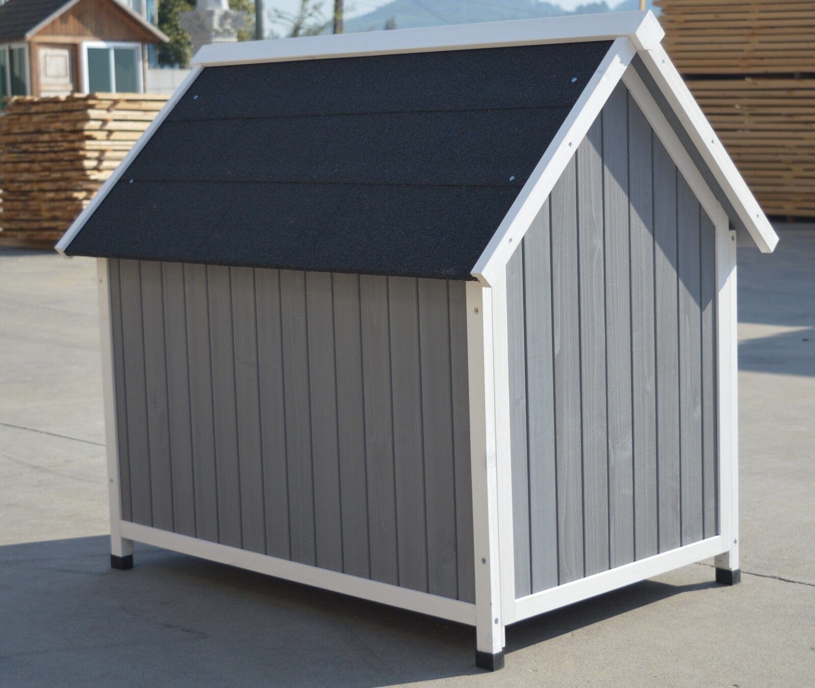 Spud Jax Petshop YES4PETS Grey Large Timber Pet Dog Puppy Wooden Cabin  Kennel Timber House Pet Care