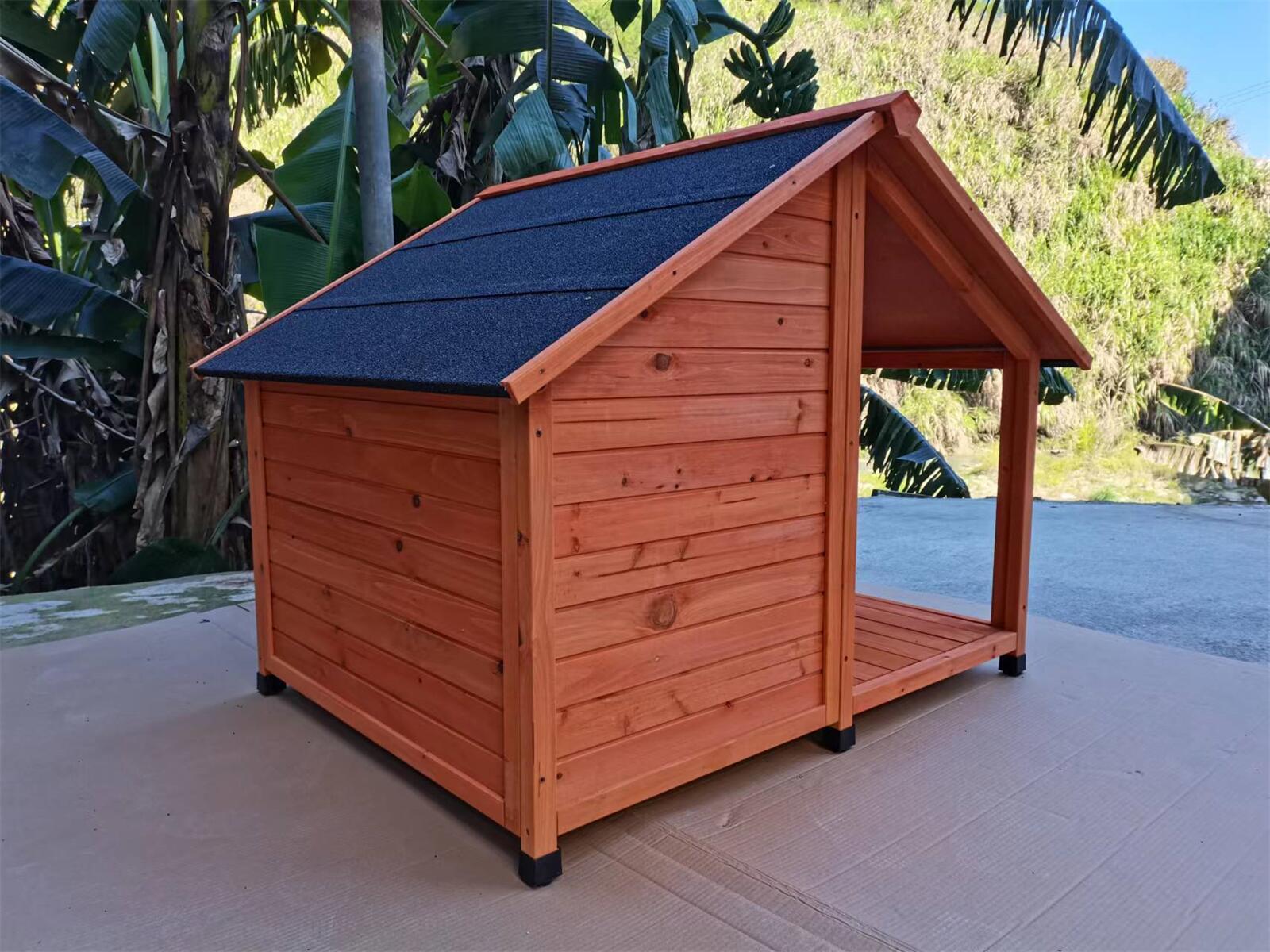 Spud Jax Petshop YES4PETS L Timber Pet Dog Kennel House Puppy Wooden Timber Cabin 130x105x100cm Brown Pet Care
