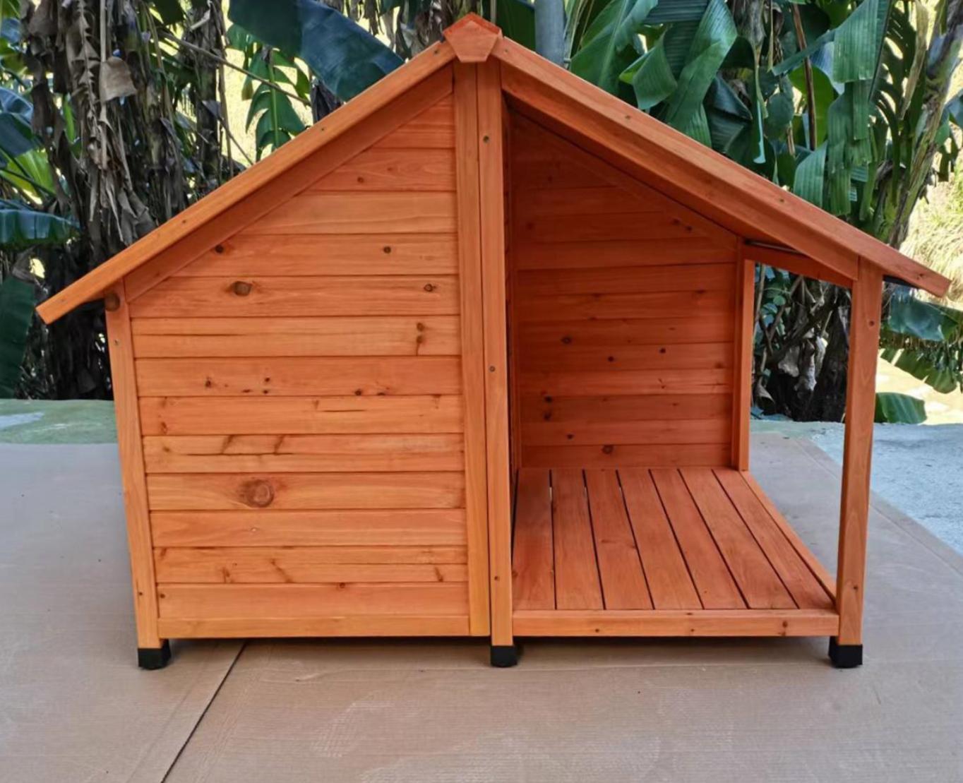 Spud Jax Petshop YES4PETS L Timber Pet Dog Kennel House Puppy Wooden Timber Cabin 130x105x100cm Brown Pet Care