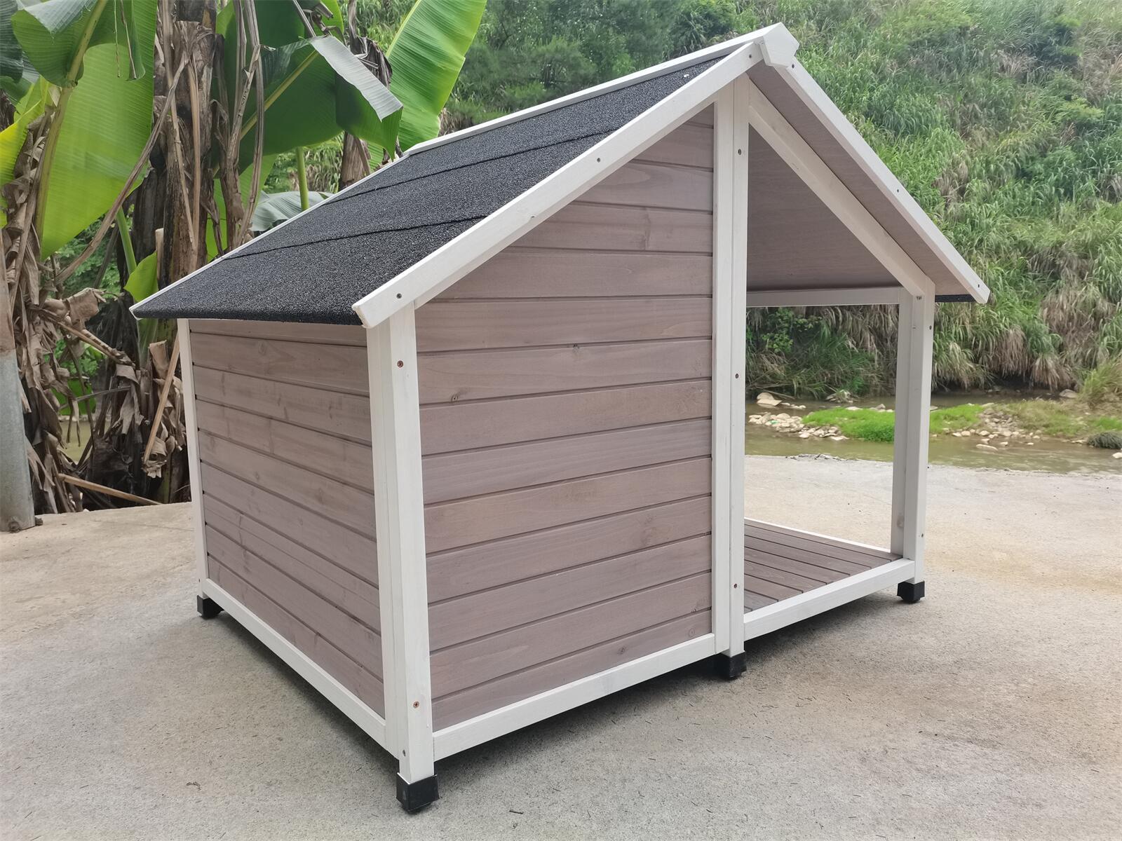 Spud Jax Petshop YES4PETS L Timber Pet Dog Kennel House Puppy Wooden Timber Cabin 130x105x100cm Grey Pet Care