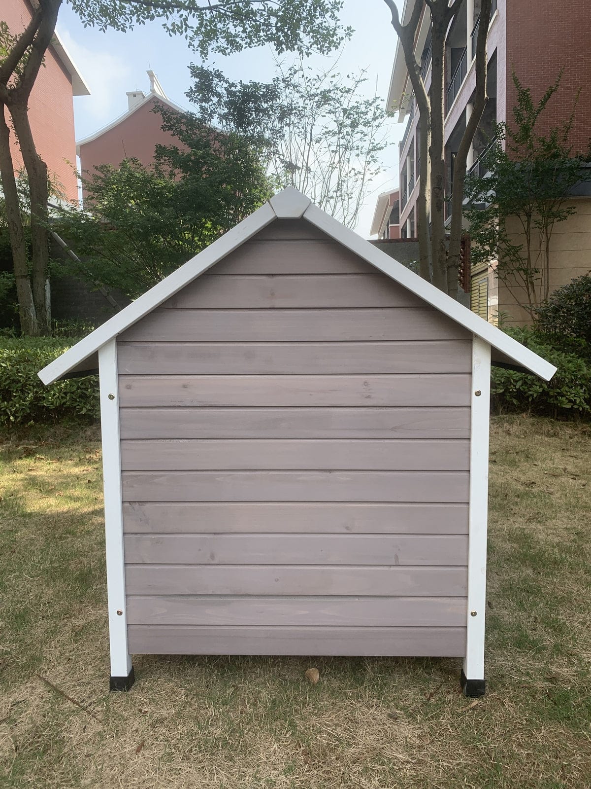 Spud Jax Petshop YES4PETS XL Timber Pet Dog Kennel House Puppy Wooden Timber Cabin With Door Grey Pet Care